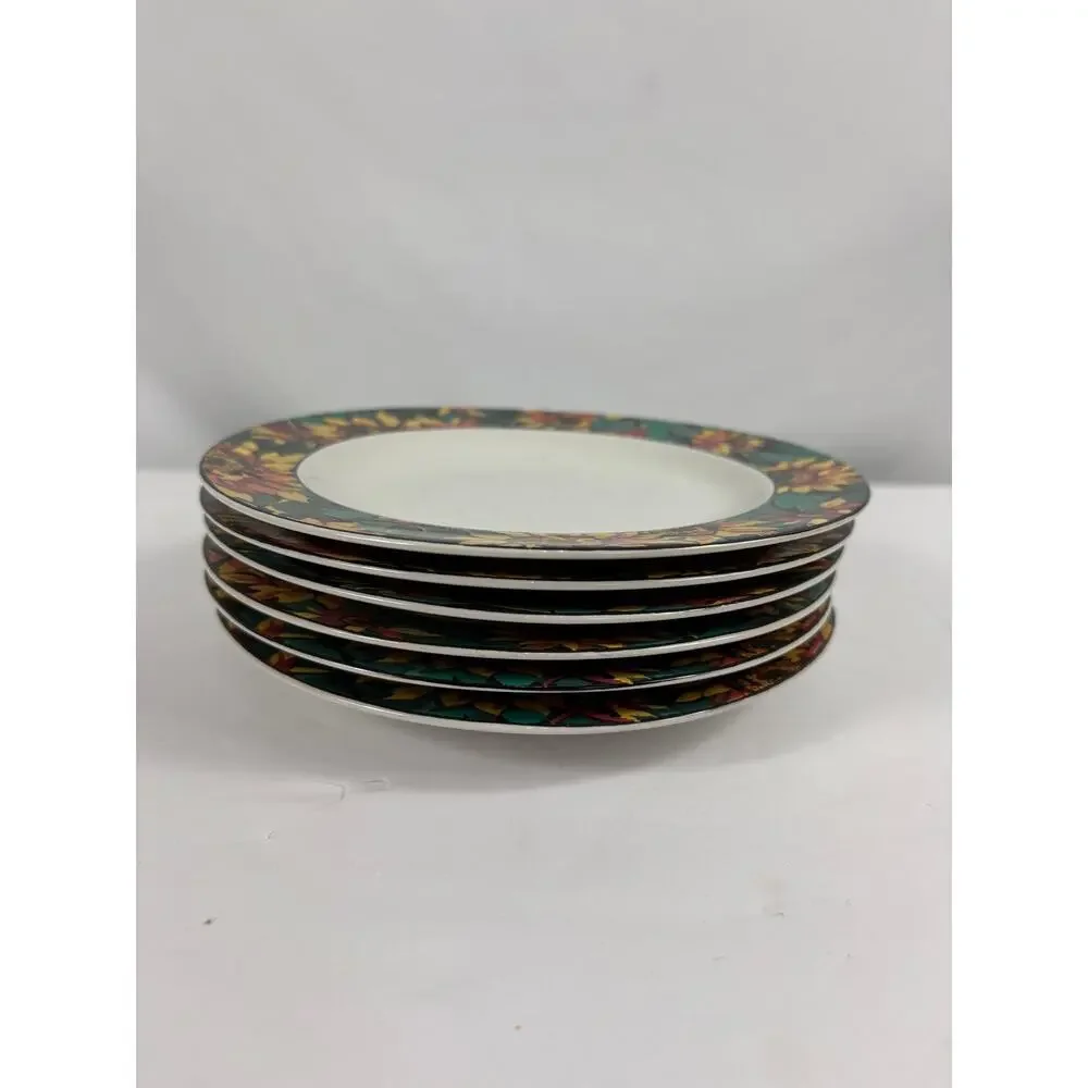 Vitromaster Sunflower Salad Plate Set of 6 1994 Sue Zipkin